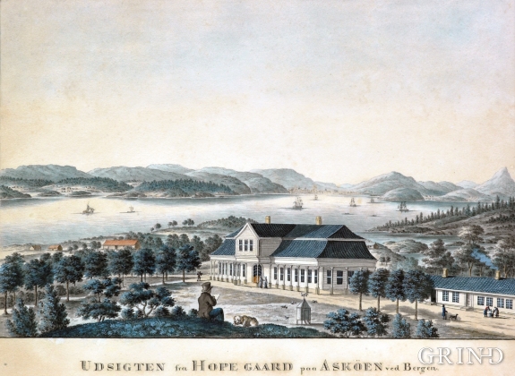 Setegarden på Hop; Thomas Erichsens Minde. Prospekt av J.F.L. Dreier, 1810