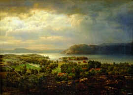 Måleriet «Fra Skånevik» av Lars Hertervig, 1855