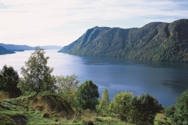 Maters Fjord with Holmedalsberget in the background. 